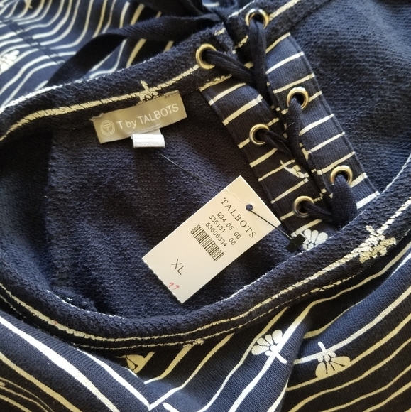 NWT Talbots Striped Floral Dress - Picture 4 of 4